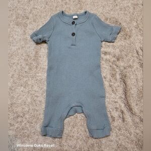 Blue Ribbed Kids One Piece